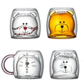 Cartoon Cat 300ml High Borosilicate Double Wall Glass Coffee Mug Cute Style Milk Cup for Kids Breakfast & Dinner Drinkware