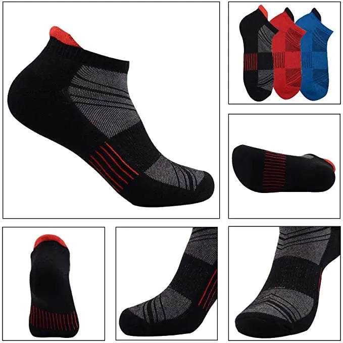Customize logo Black Soft Wicking Cotton Running Athletic Men Crew Sport Seamless Socks MegaBDM