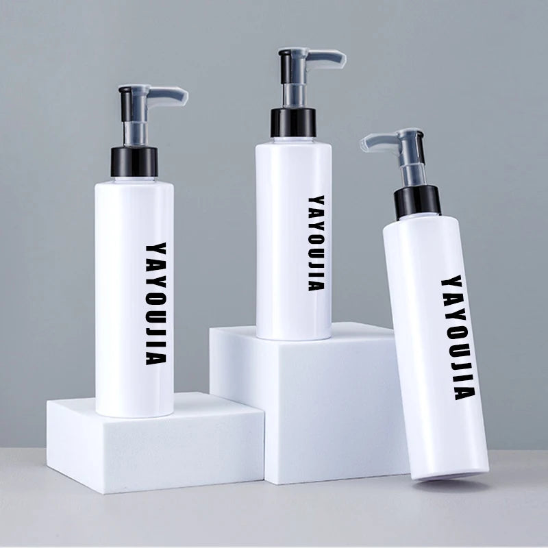 Customized 150ml/180ml Plastic Makeup Remover Oil Bottle with Pump Face Cleansing Oil Bottle for Shampoo Use