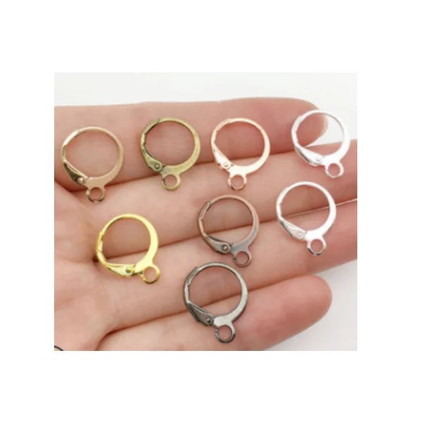 12x15mm Gold Silver Color French Earring Hook Earwire Earrings Clasp Base Fitting for DIY Jewelry Making Accessories