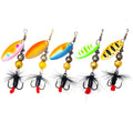 WEIHE 4g 8g 5Colors Metal Fishing Bait Spinner Metal Fishing Lures for Casting Rotating Spinner Pesca Hook With Feather