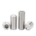 DIN913 Metric Stainless Steel 304/316 Flat Point Set Screw M3-M12 Hex Socket Allen Cup Point Grub Screw Plain
