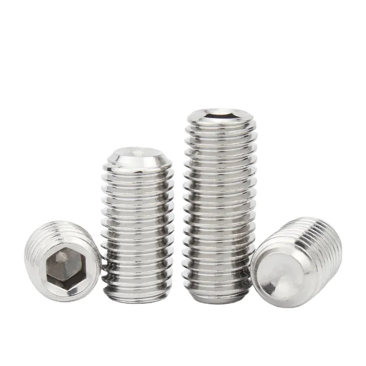 DIN913 Metric Stainless Steel 304/316 Flat Point Set Screw M3-M12 Hex Socket Allen Cup Point Grub Screw Plain