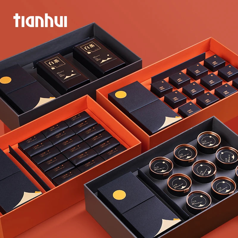 Tianhui Custom Logo Large Cardboard Handmade Tea Gift Box Set Wedding Favor