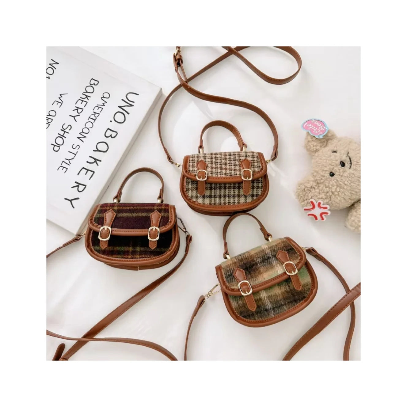 Fashion Little Girls Purse Vintage Fur Bags Children's INS Bag Kids Mini  Hand Bags