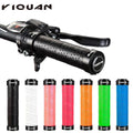 Mountain Bike Grips Pu Perforated Leather Color Non-slip Breathable Aluminum Alloy Bilateral Locking Grip