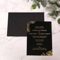 1 C  Gold Foil Black  Acrylic Wedding Invitation  Luxury Birthday Card  Matching  Paper Envelope