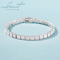 Silver 925 Original Total 10 Carat Brilliant Princess Cut Diamond Test Past 0.4 Carat D Color VVS1 Moissanite Tennis Bracelet