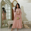 2024 Summer New Ramadan Muslim Fashion Street Abaya Pullover Pleated Robe Large Swing Large Size Manufacturer Women's Dress MegaBDM