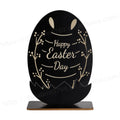 Tailai Happy Easter Day - Elegant Black Egg-Shaped Wooden Ornament with Stand Perfect for Home DÃ©cor and Festive Displays