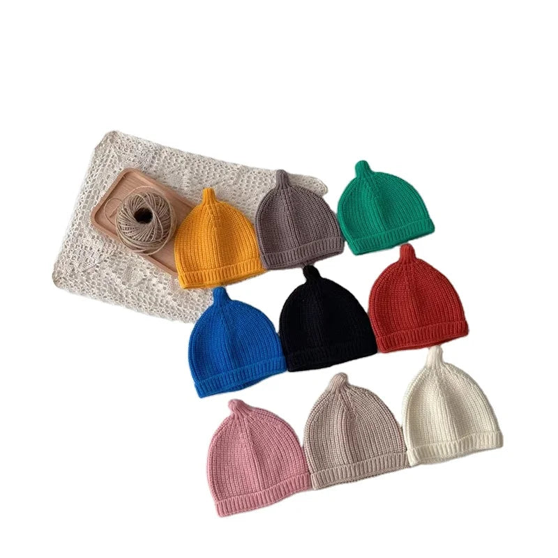 Wholesale Knit Cotton Knit Baby Beanie Kids Hat Without Pom Pom