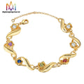 Wholesale Custom Birthstone Personalized Rose Flower Bracelet Bling Bracelet Charm