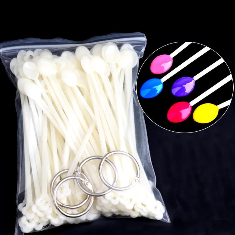 Wholesale 100Pcs Nail Polish Glue Display Color Plate Candy Color Card Lollipop Japanese Soup Spoon Nail Color Chart