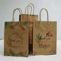 KUAIMA Thank You Kraft Paper Wedding Gift Bags for Guest 11cm Small Business Packaging Paper Bag Flower Printed Pattern