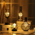 New Arrival Creative Ornament Desk Lamp Geometric Iron Decoration Hanging Table Lamp Exquisite Vintage Design Warm Night Light