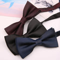 Perfect Fashion Luxury Solid Adjustable Bow Tie Straps Mens Plain Black Red Navy Bow Ties
