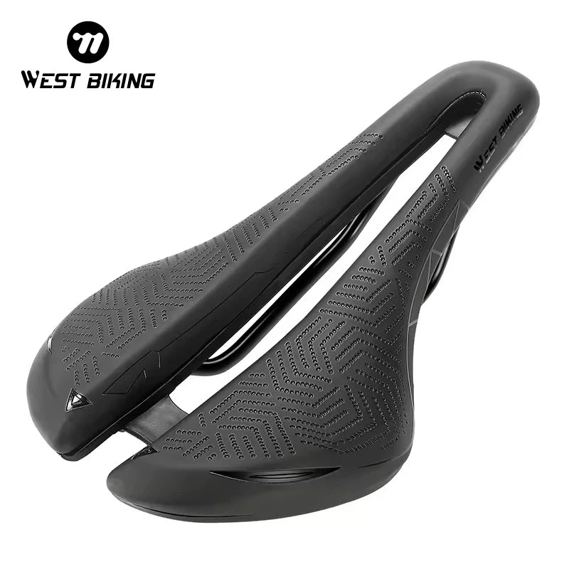 WEST BIKING Universal Ergonomic Bicycle Saddle Large Area Hollow Aerodynamic Design for Easy Install Comfortable Ventilation