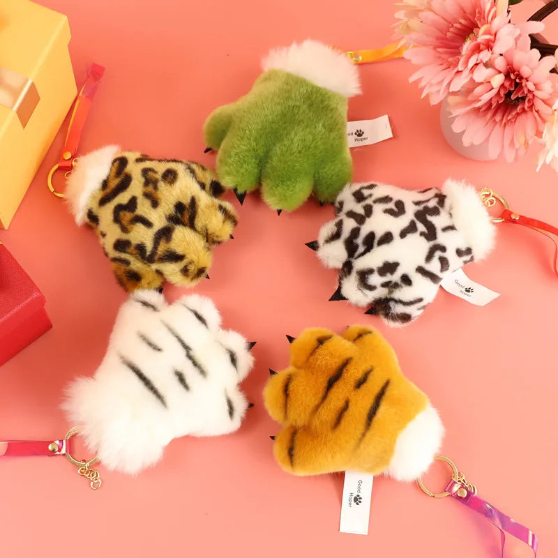 CHIQUE Cute Tiger Palm Pendant Animal Paws Bag Decoration Leopard Gloves Keychain Children's Gift Souvenir