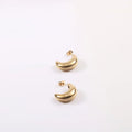 Wholesale Trendy Fashion Jewelry Stainless Steel Crescent Stud Earrings Hypoallergenic Thick Chunky Hoop Huggie Geometric Party
