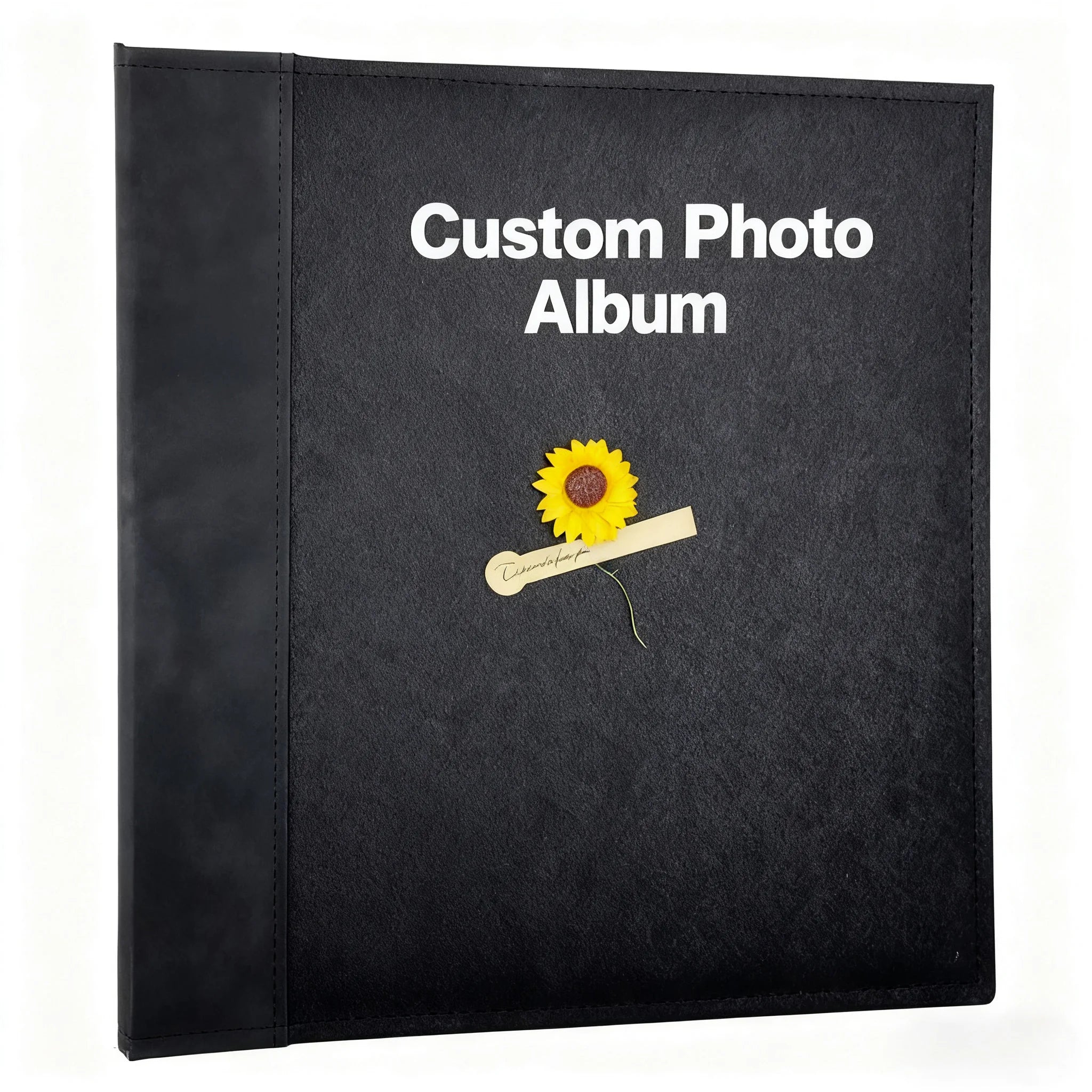 Customized 6x8 Inch Black Photo Album 200 Pockets Hold 4x6 Photos PU Leather Scrapbook Frame Cover for E-commerce Brands