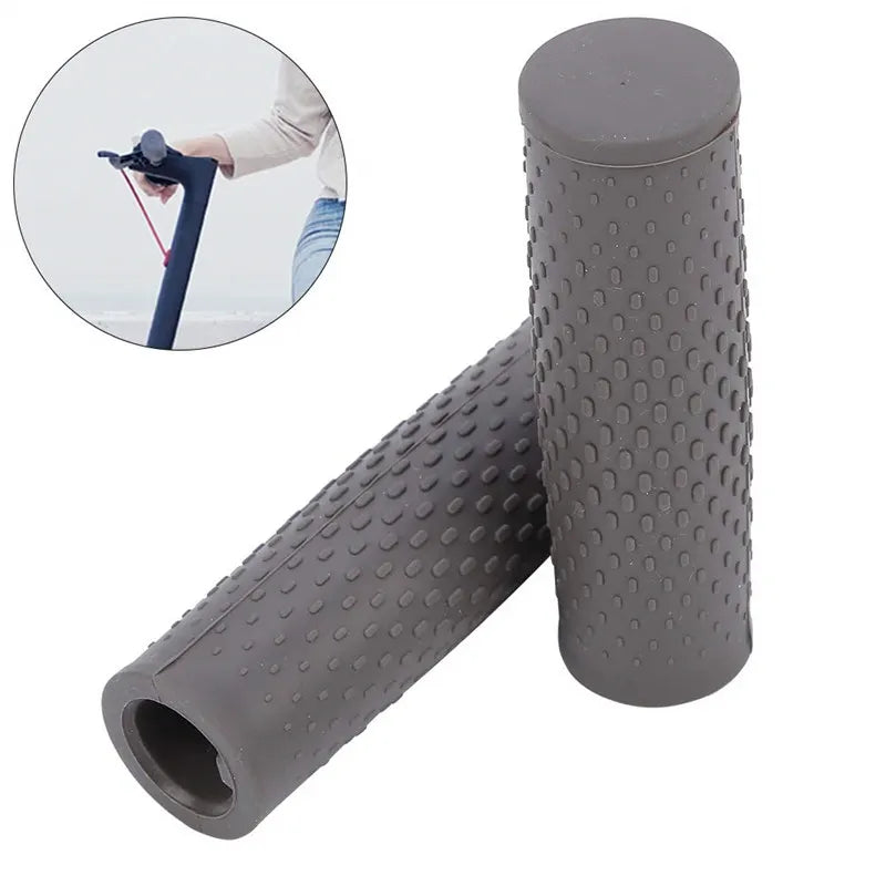 New Image Handlebar Grips Scooter Rubber Anti-slip Soft Handle Bar Grip M365 Pro Pro2 1S E Scooter Accessories Black M-44