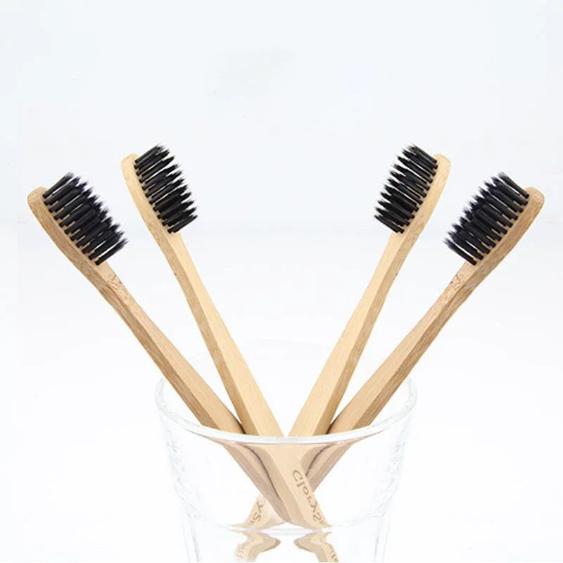Private Label Wholesale Biodegradable Eco Friendly Black Soft Bamboo Tooth Brush Charcoal Bamboo Toothbrush