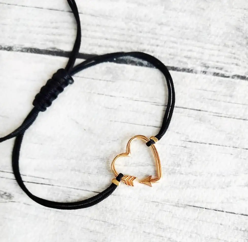 Inspire Jewelry Heart Bracelet Adjustable t Stacking Bracelet Friendship Valentine's Romantic Gift for Her love Jewelry