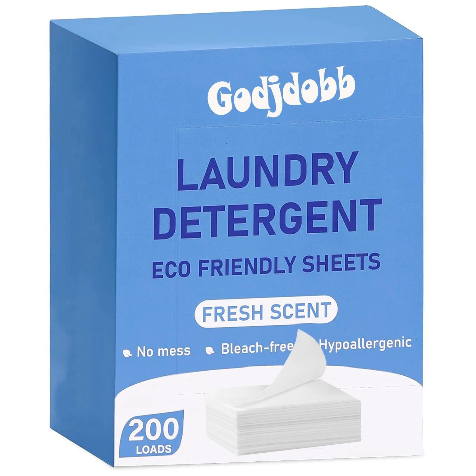 Fresh Scent 200-loads Eco Solid Disposable Laundry Detergent Sheets Home/Travel/Dorm-Plastic Free Liquidless Strips