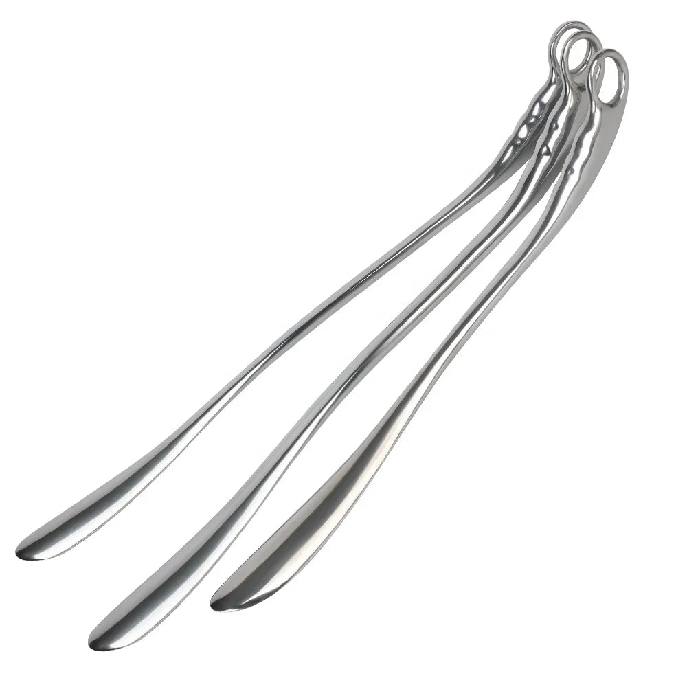 Long Shoe Spoon Stainless Steel Metal Long Handle Shoe Horn Heavy Duty Shoe Helper for Women Men