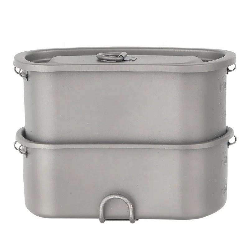 Titanium Lunch Box Titanium Canteen Cup with Lid Camping Titanium Pot