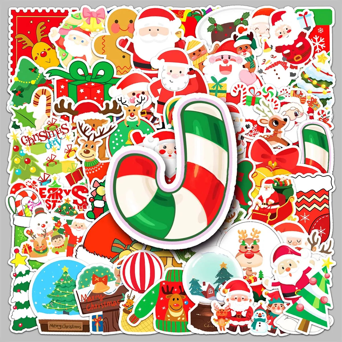 50PCS Factory Wholesale Phone Case Stickers Cute Cartoon Waterproof Decorative Christmas(E) Stickers