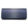 Luxury Crystal Evening Clutch Bag Flap Rhinestone Decorations Polyester Material Diamond Lattice Pattern 24x6x11cm Size for