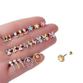 2022 New Trendy Many Shapes Rose Hoop Earrings with Stainless Steel Earring Cubic Zirconia Stud