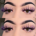 Wispy Mink Lash Vendor 5d Fluffy Soft Faux Mink Eyelash Party Eye False Lashes 3D Full Strip Glitter Shimmer Colored Eyelashes