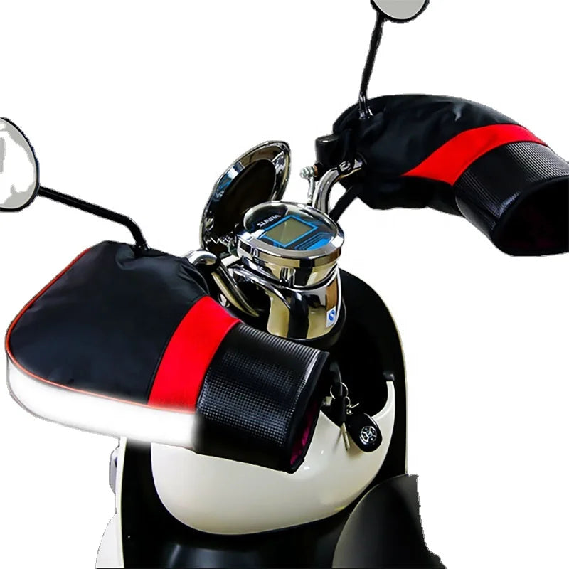 Cheap Motorcycle Hand Handlebar Gloves Winter Thicken Warmer Motorbike Scooter Handlebar Grip Muffs Windproof New Waterproof