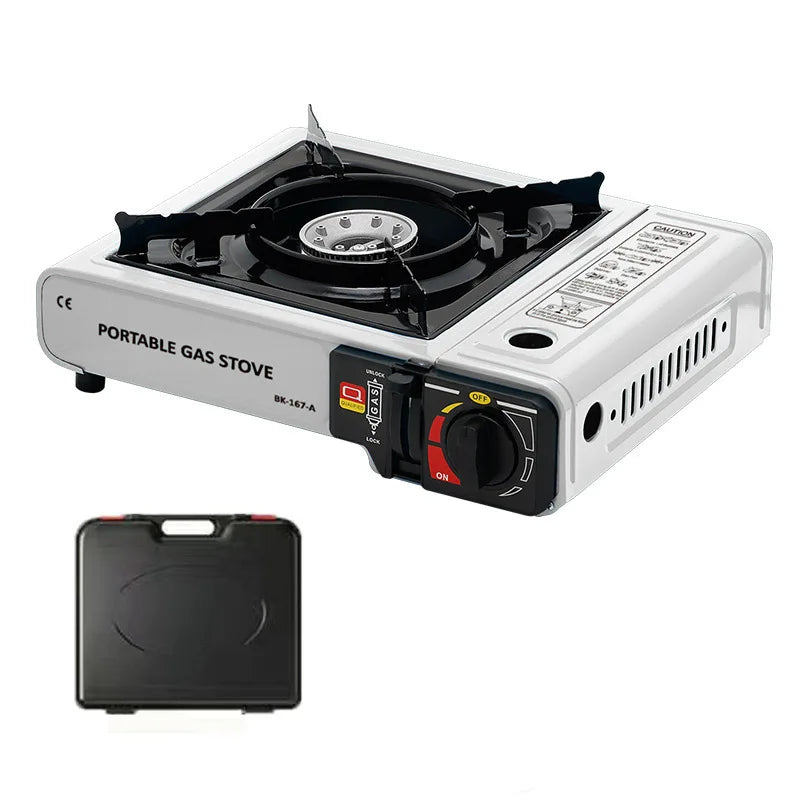 Portable Outdoor Camping Butane Stove with Plastic Box Gas Cooktops Burner Barbecue Stove for Outdoor Adventures