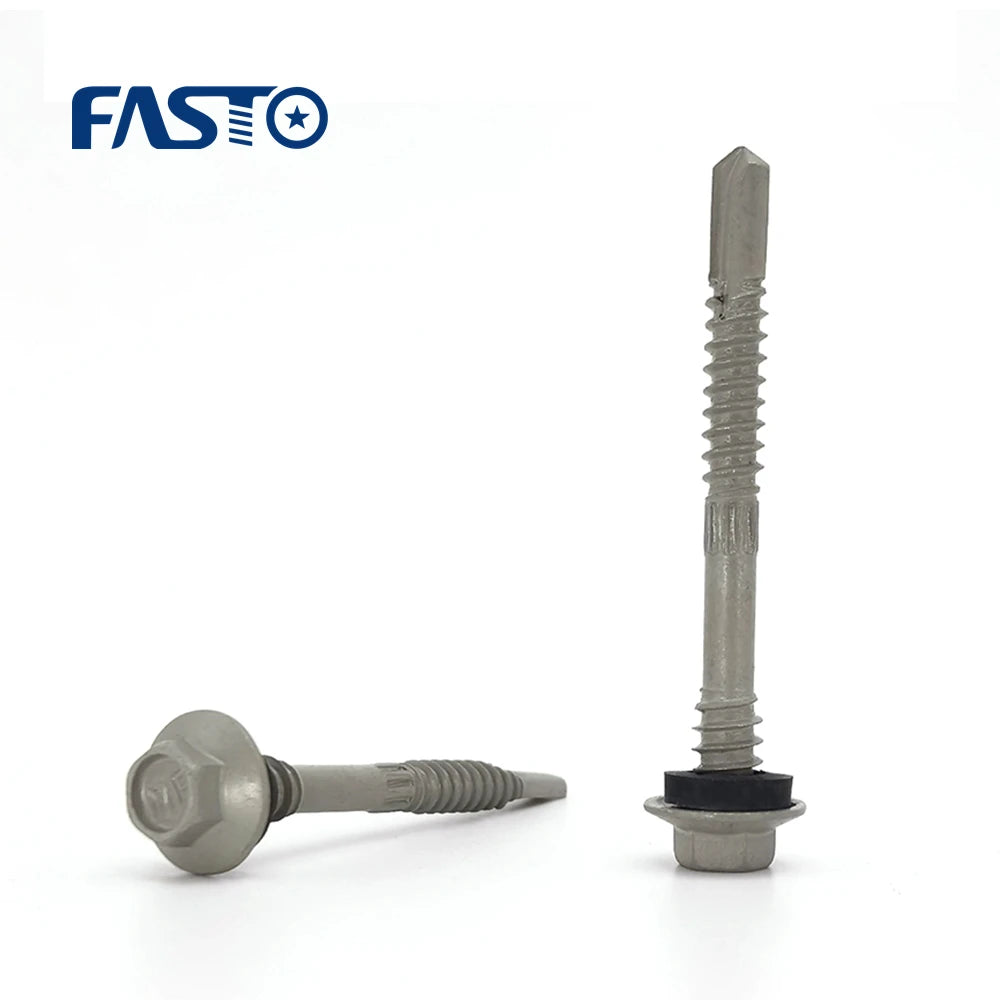 2026 Hot Products Cupped Flange Head Self Drilling Screws DACROMET Self Drilling Screw Bi-Metal 6.3*25 with Flange