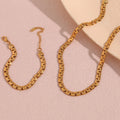 Dreamshow Chunky Minimalist Snake Bone Chain Necklace 18K Gold Plated Choker Necklace Chain Bracelet
