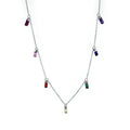 Custom Romantic Jewelry Colorful Cubic Zirconia 925 Sterling Silver 18K Gold Plated Square CZ Choker Charm Necklace