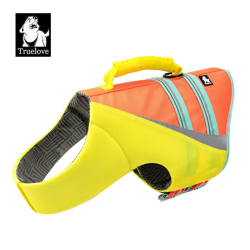 Truelove Wholesale Sturdy Rescue Handle Safety Reflective Dog Life Jacket Swimming Training Breathable Waterproof Pet Clothes