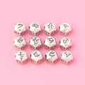 BULK 925 Sterling Silver 12 Astrology Birth Sign Faceted Polygons Zodiac Charm Beads for Jewelry Making 7mm