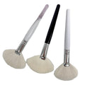 Wholesale Custom Facial Fan Brush Cruelty Free Goat Hair Spa Fan Brushes for Facial with Wooden Handle