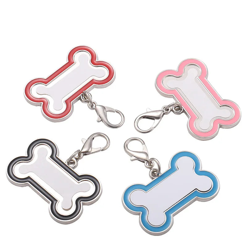 DG-03 Bone Shape Customized Dog Tags Blanks DIY Sublimation Metal Dog Tag