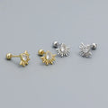 2024 NEW Fashion 925 Sterling Silver Minimalist Droplet Shape Cz Cubic Zirconia Ball Screw Back Stud Earrings for Women