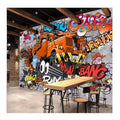 Graffiti Wallpaper Retro Nostalgic 3d Cartoon Car Graffiti Mural Living Room Bedroom Children's Room Background Wallpaper