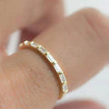Custom Trendy Casting CZ Stainless Steel Rectangular Cubic Zirconia Stacking Rings