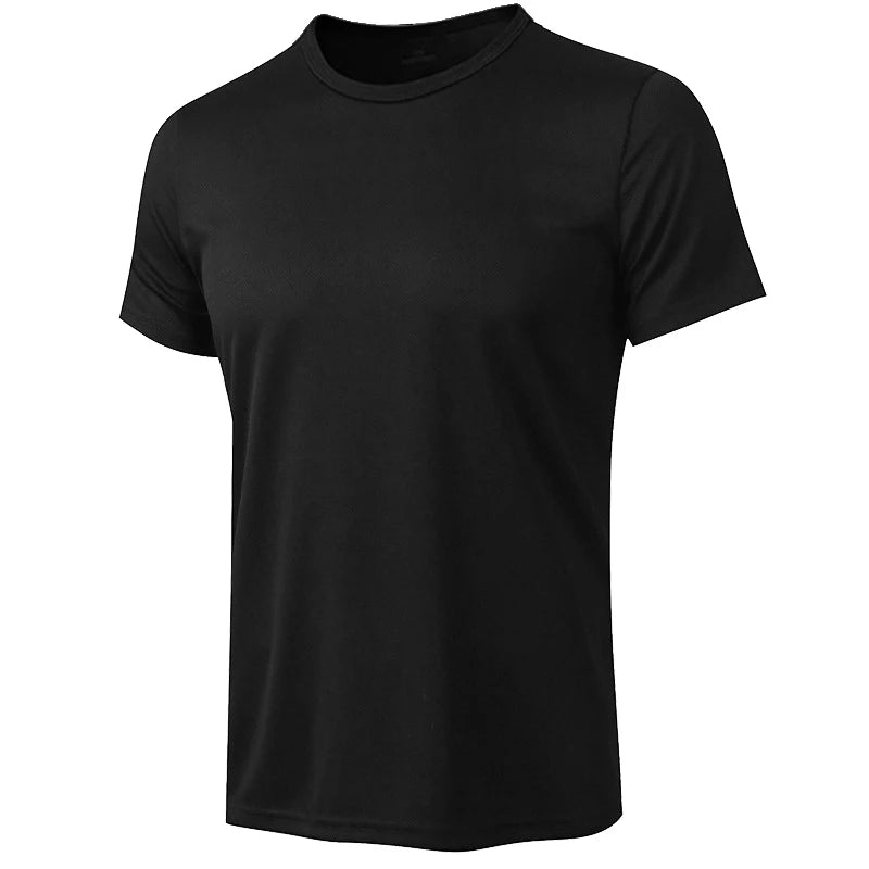 Custom Logo Mesh Mens Short Sleeve Running Shirt Breathable Fitness Quick Dry Casual Fashion Gym Sports Bodybuilding T-shirt