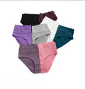 CINVIK Women's Low-Rise Solid Color Underpants Soft Cotton Knitted Briefs Plain Dyed Panties for Girls