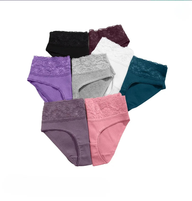 CINVIK Women's Low-Rise Solid Color Underpants Soft Cotton Knitted Briefs Plain Dyed Panties for Girls