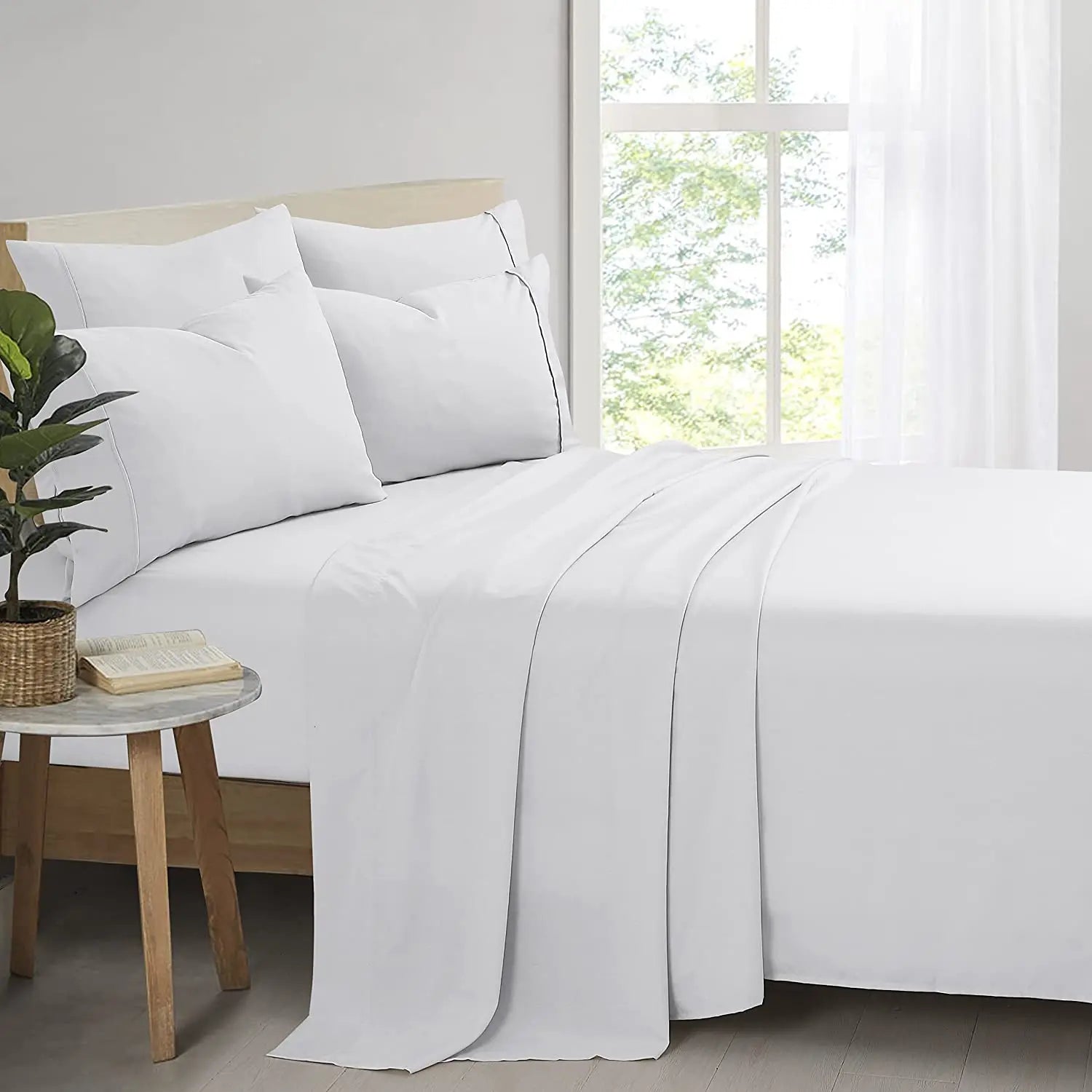 Luxury Microfiber Bamboo Sheet Set Hot Selling Cooling Bedding Set 35% Bamboo 65% Polyester Sheet Set